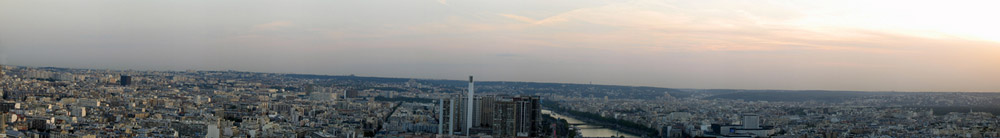 Панорама в юго-западном направлении, снята со 2-го яруса Эйфелевой башни